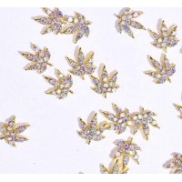 Maple Leaf Glitter Nail Art Rhinestone 100pcs Moq Nail Metal Stud Strass Rhinestone Nail Charms Rhinestone Ml3893-3894