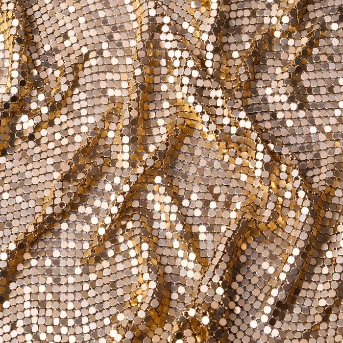 Xulin Bag Garment Metallic Sequin Gold Aluminum Gold Mesh Mesh Metal Fabric For Clothing Curtain